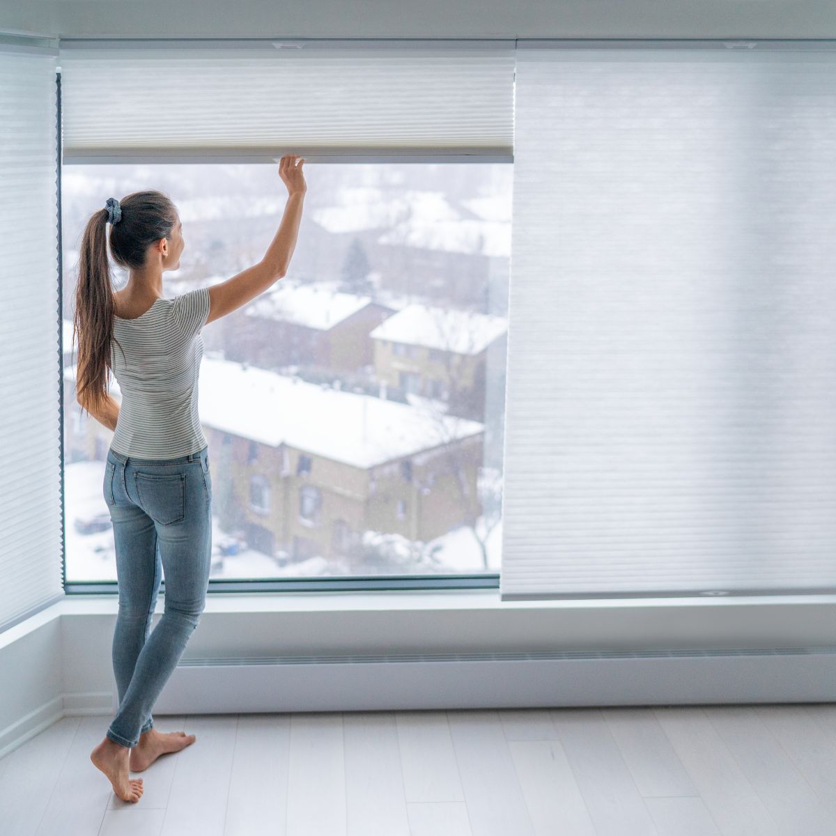 Cellular honeycomb blinds Perth living room