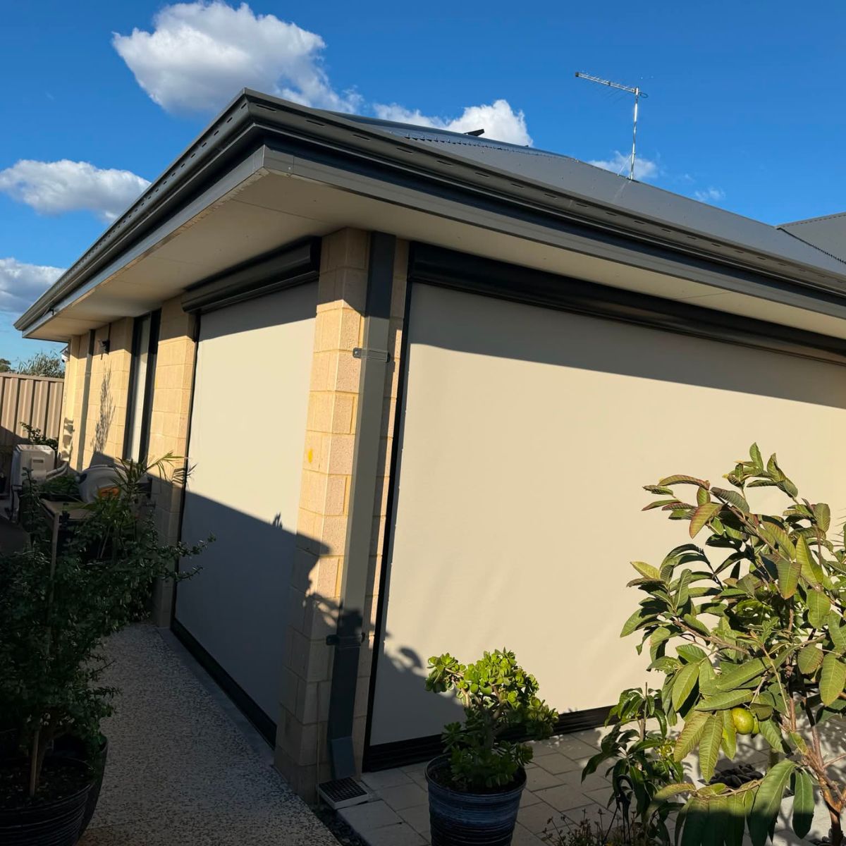 Slide track blinds Perth alfresco