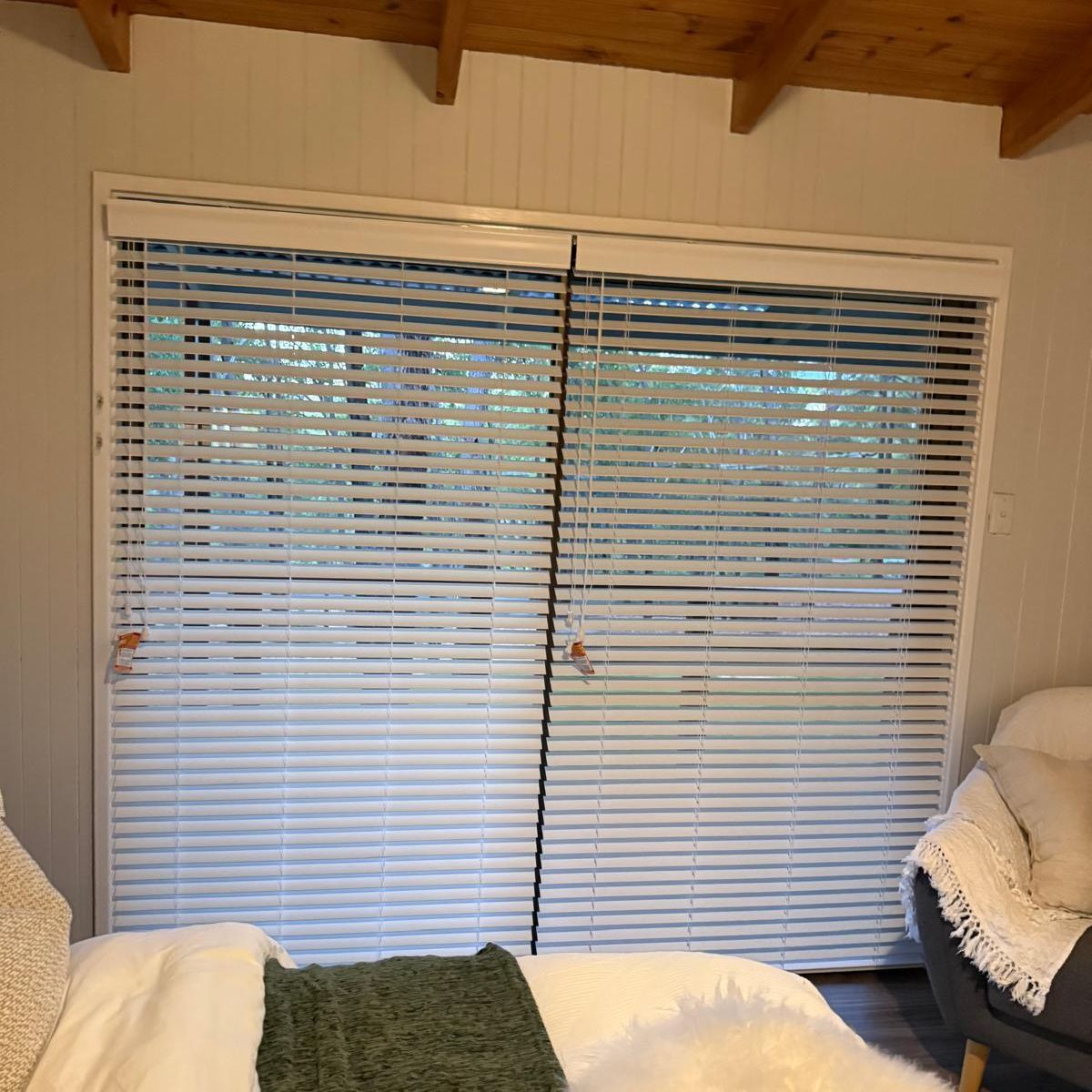 Timber venetian blinds Perth living room