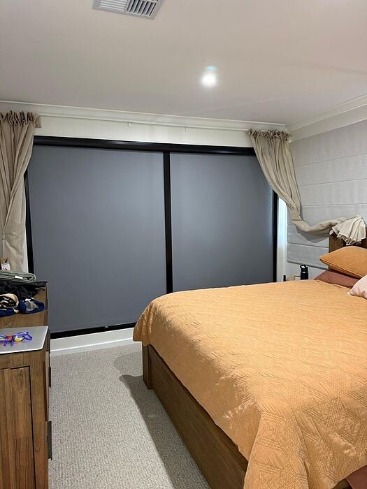 Blockout roller blind bedroom Perth thumbnail