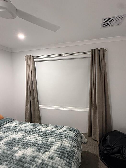 Curtains and roller blind bedroom Perth thumbnail