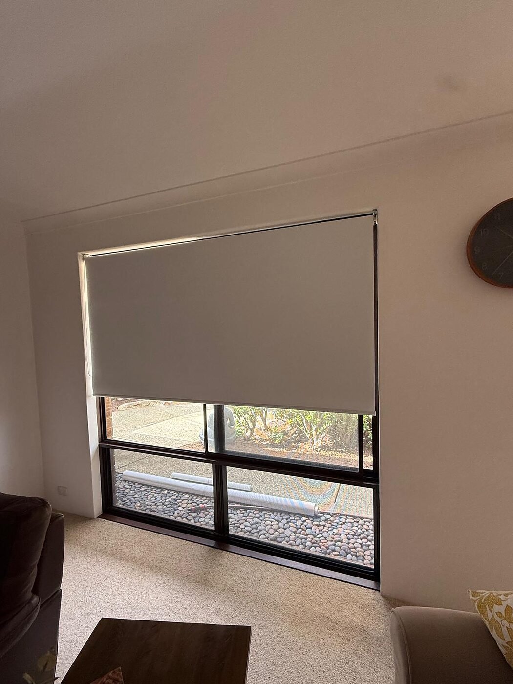 Roller blinds in a Perth living room