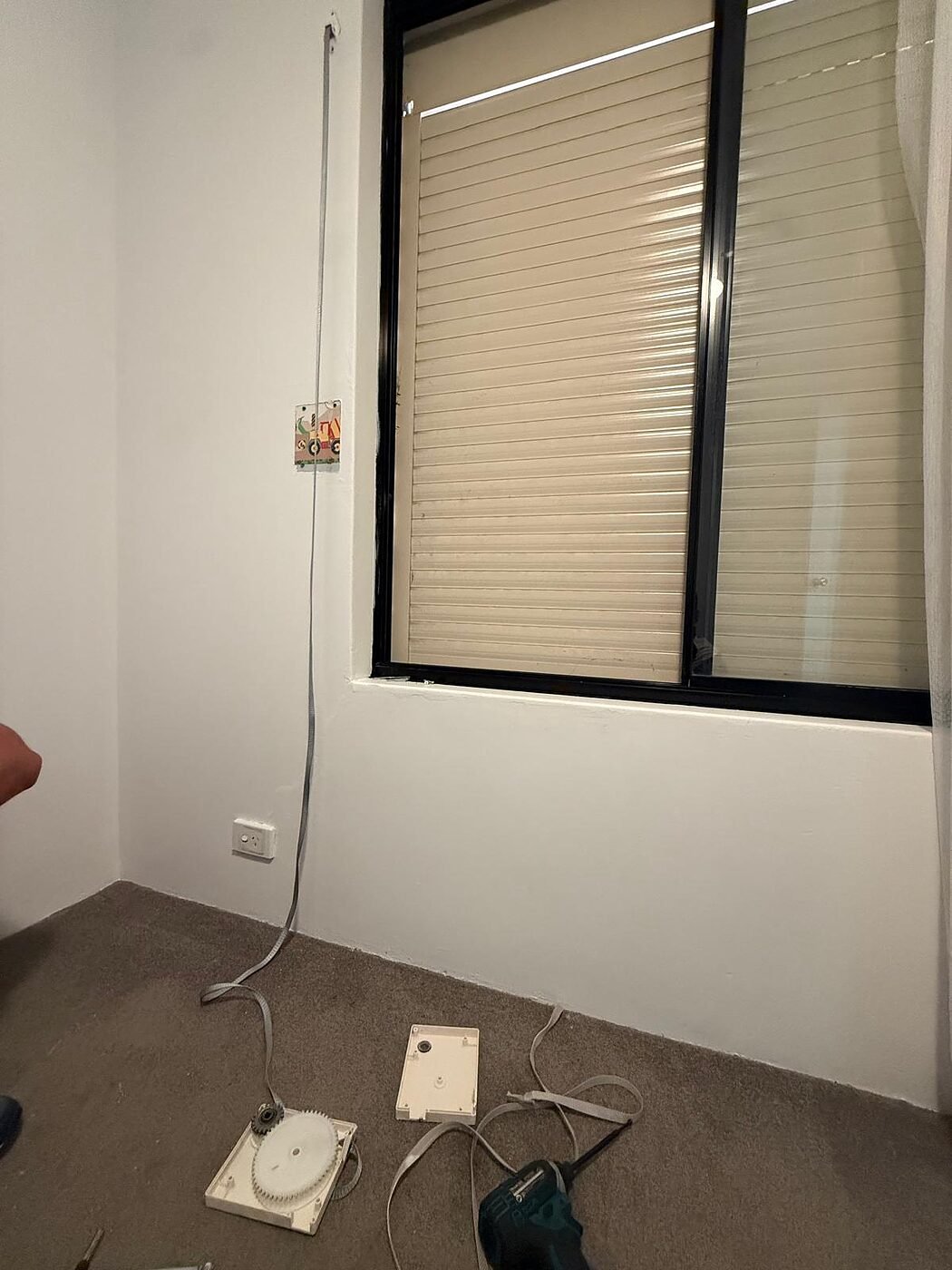 Security roller shutter fitted to a bedroom window in a Perth home